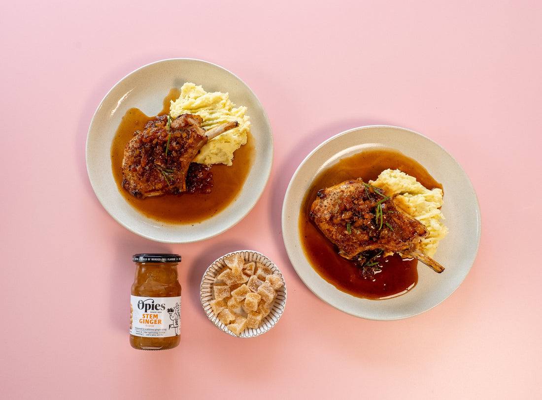 Sticky Ginger & Orange Glazed Pork Chops with Creamy Mash