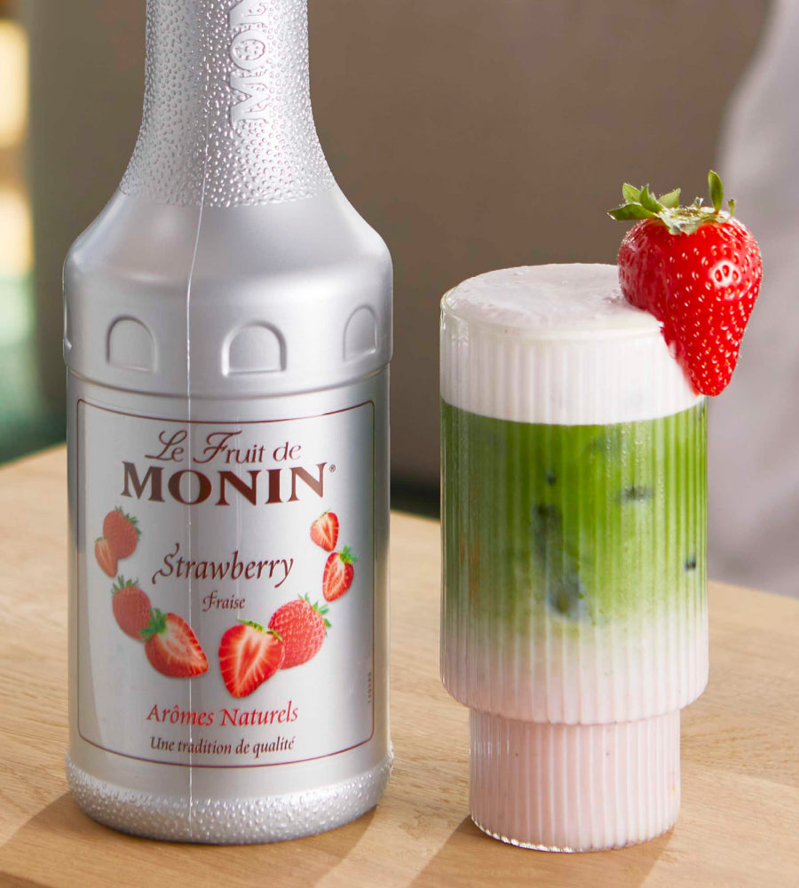 Strawberry Iced Matcha with Cold Foam