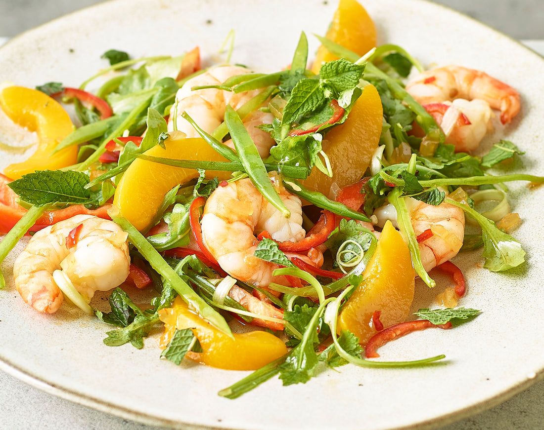 Vietnamese Style Prawn and Peach Salad