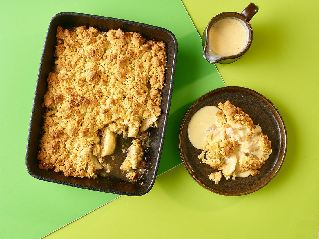 Wintry Apple Bake with Double Ginger Crumble