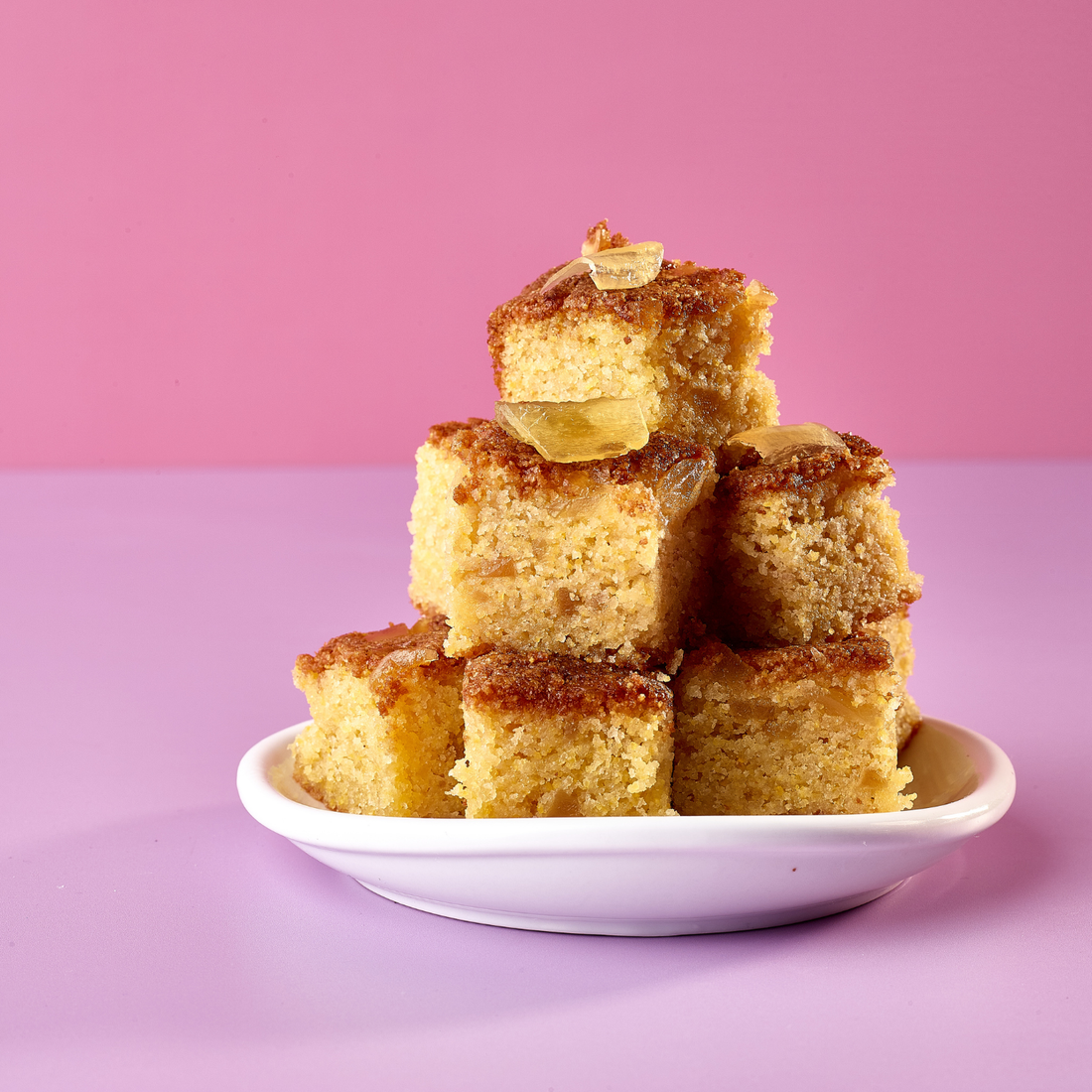 Stem Ginger Almond Polenta Cake