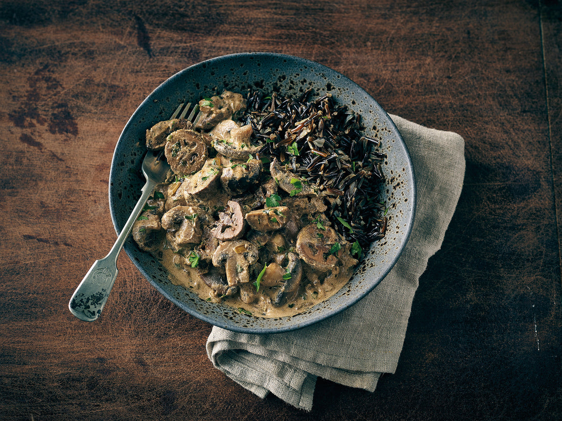 Pickled Walnut and mushroom stroganoff