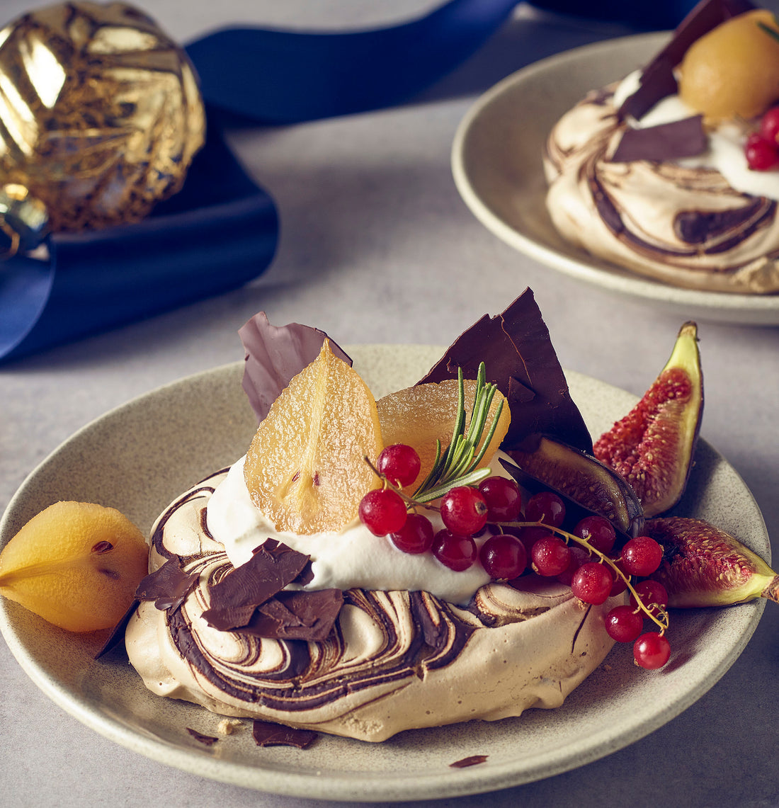 Chocolate Espresso Pear Meringues