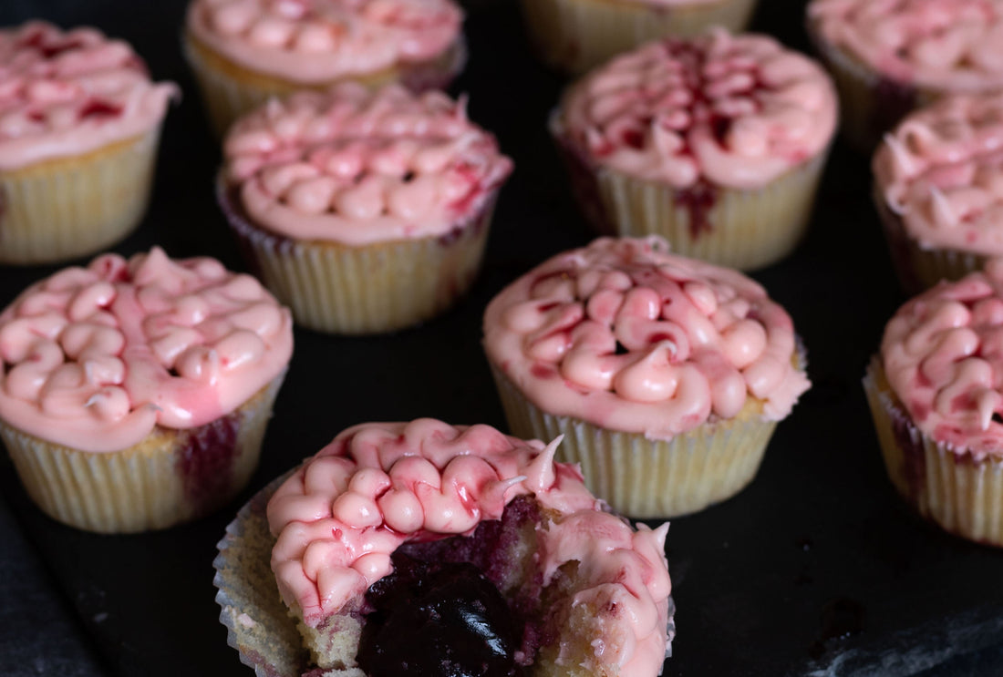 Oozing Zombie Brain Cakes