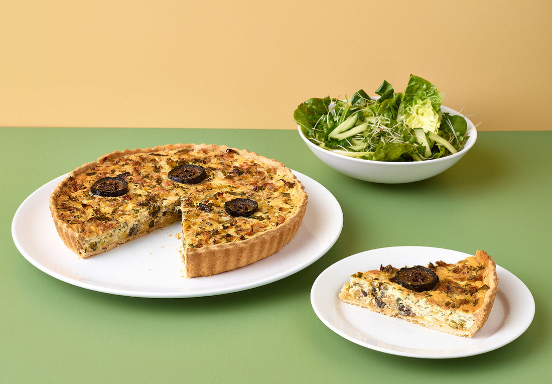 Pickled Walnut, Leek & Cheddar Quiche
