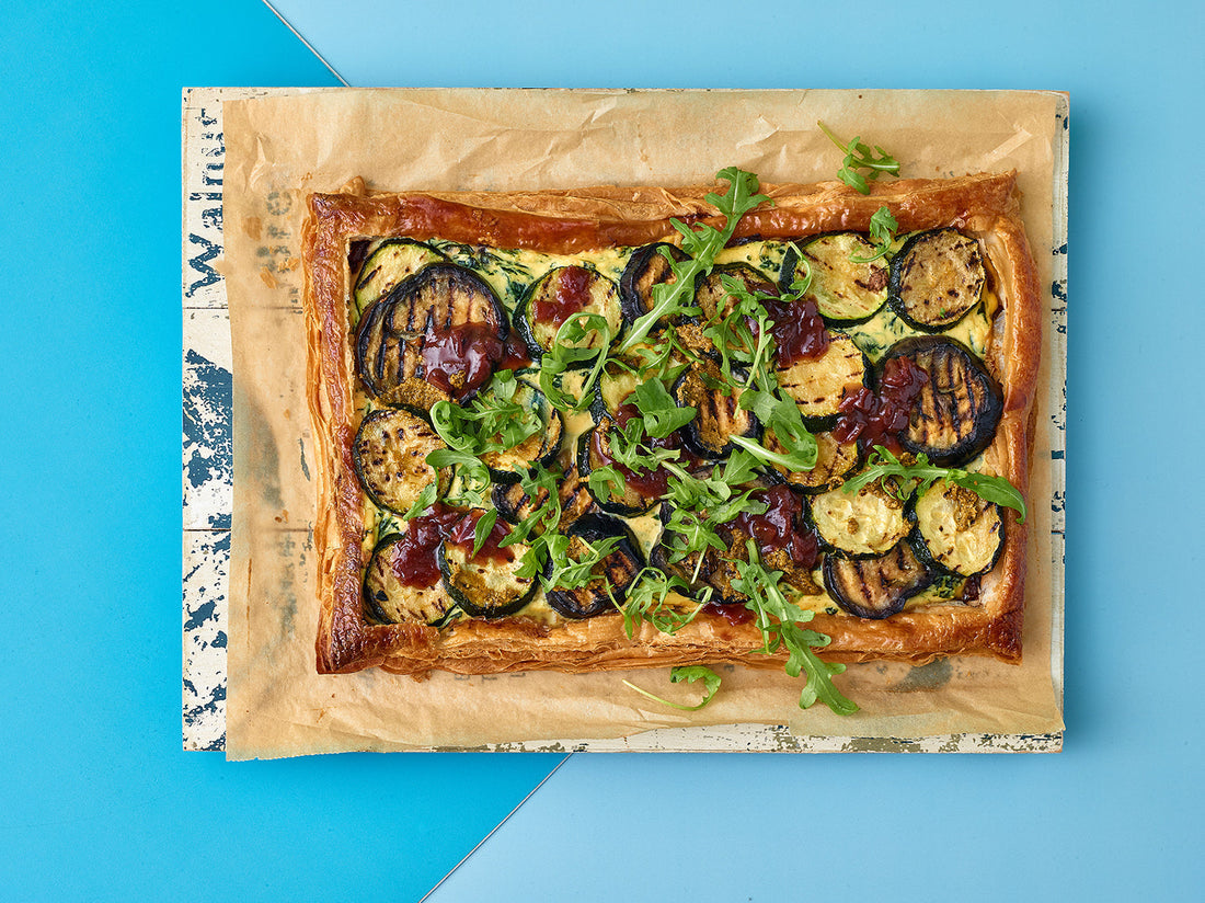 Ricotta, Pink Peppercorn and Roasted Vegetable Tart