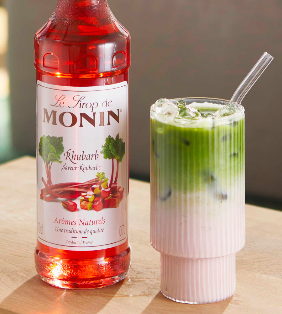 Rhubarb Iced Matcha
