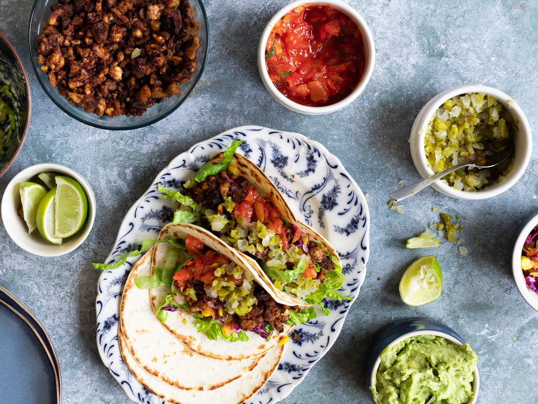 Vegan Tacos with Pickle Salsa