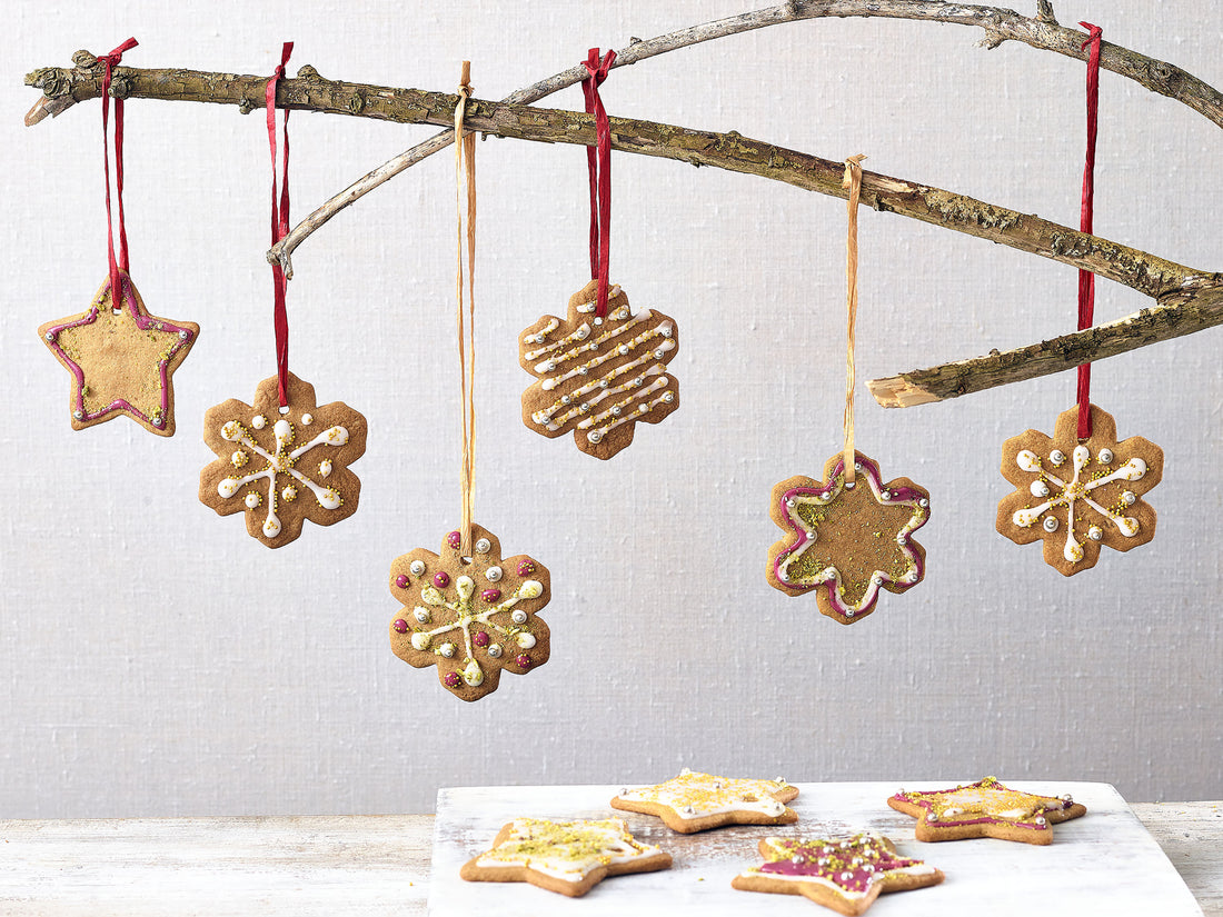Vegan Spiced Gingerbread Christmas Tree Biscuits