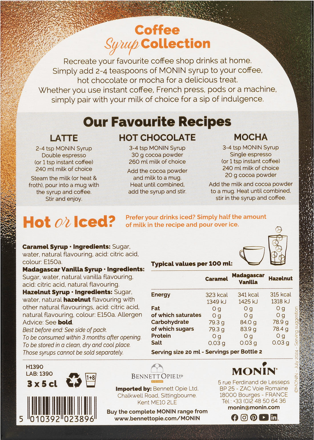 MONIN Coffee Syrup Gift Set