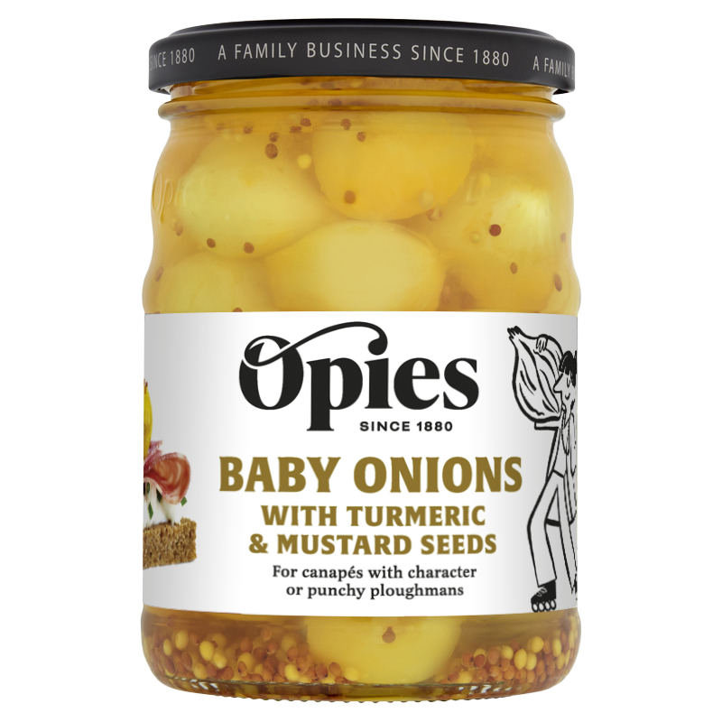 Opies Silverskin Onions With Turmeric & Mustard Seeds