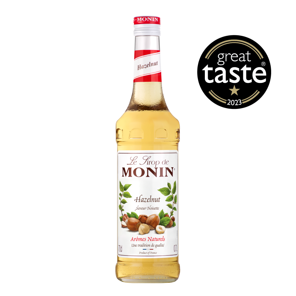 Buy MONIN Hazelnut syrup. It delivers the indulgent taste of Hazelnut with an aroma of almond and vanilla.