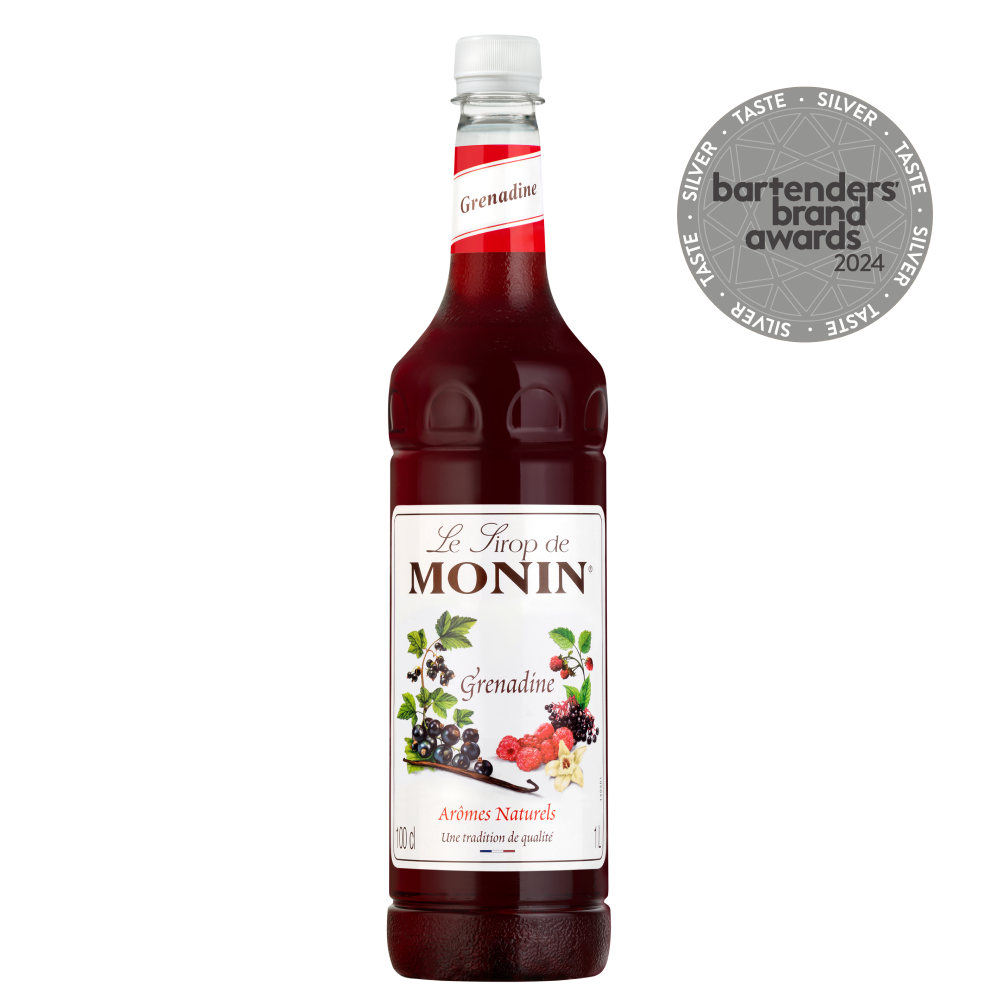 Buy MONIN Grenadine Syrup. It is made from a mixture of mixed berry juice including raspberries and blackcurrants.