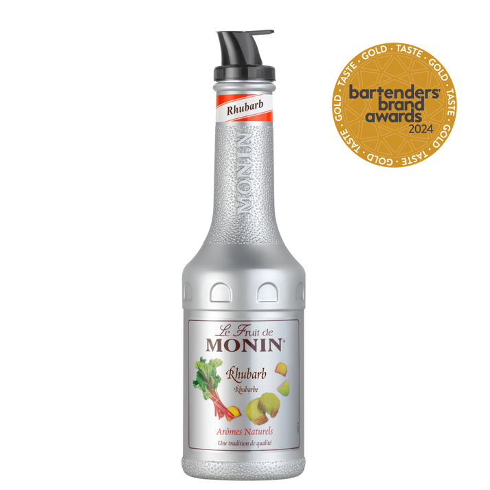 Buy MONIN Rhubarb 1Litre. The tangy and luscious pink color adds sweetness and authenticity to any drink creation.