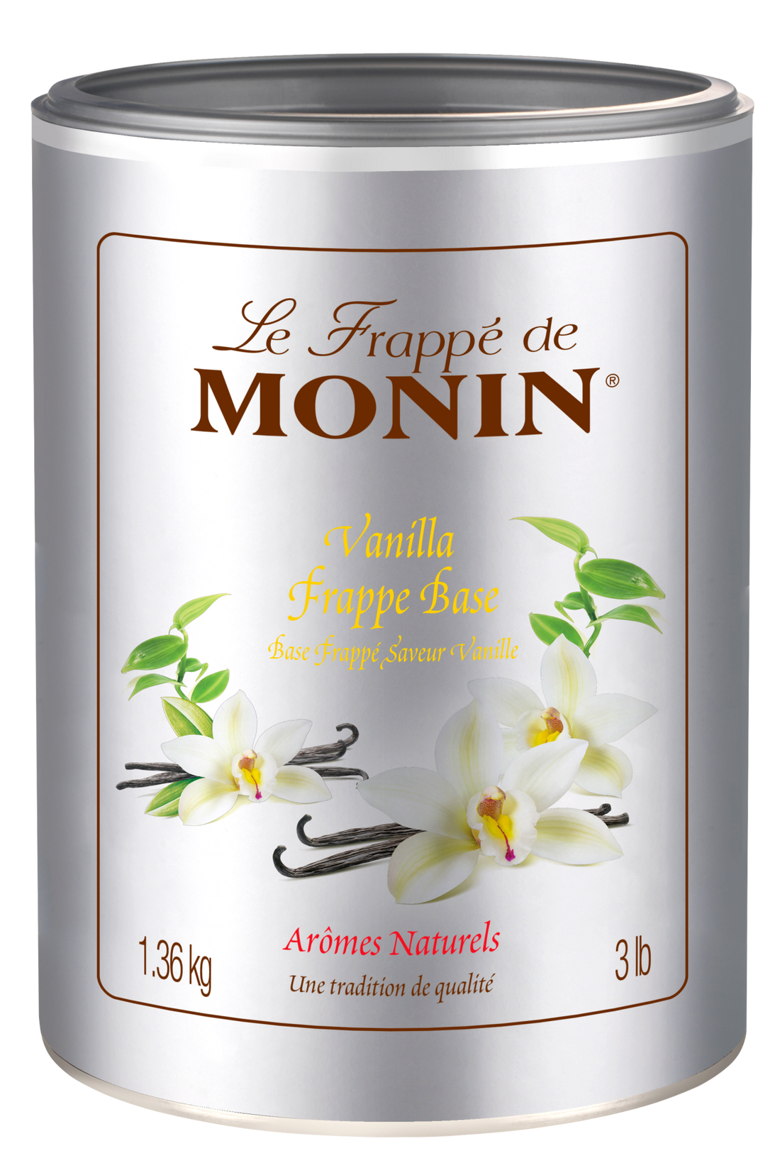 Buy MONIN Vanilla Frappe Mix.  It is ready to use and perfect for blender, granita/slush and soft serve machines.